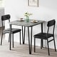 preview thumbnail 17 of 22, Dining Table Set of 2, Kitchen Table with Upholstered Chairs Dinning Table Set - 29.1x29.1x30in Grey
