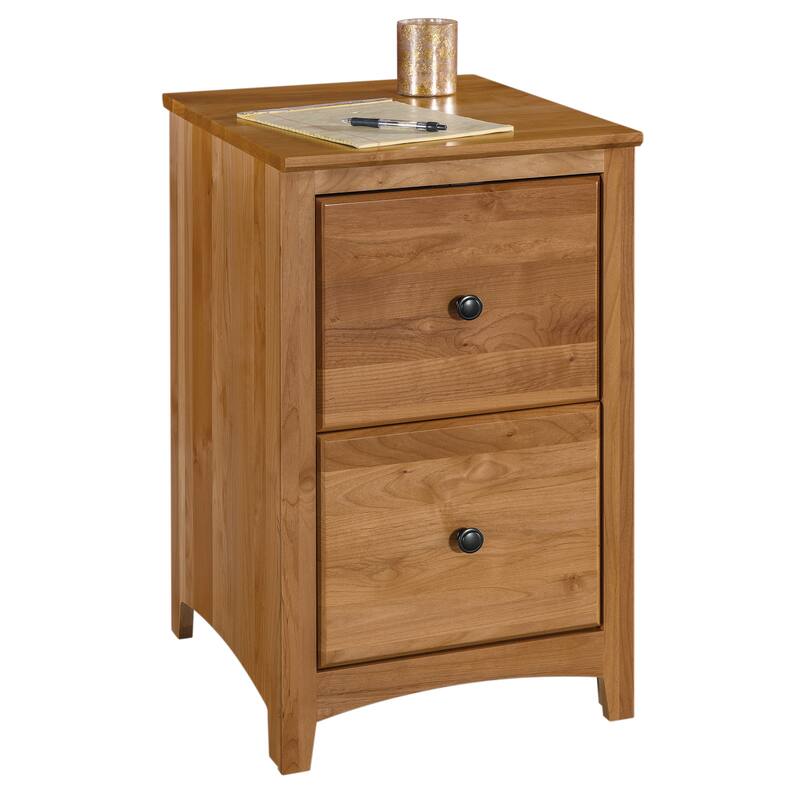 Arch+Haven Solid Wood 2-Drawer Vertical Filing Cabinet - Rubbed - Natural