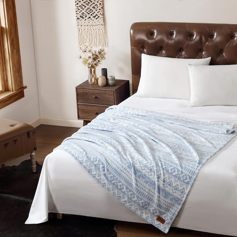 Wrangler Printed Ultra Soft Plush Fleece Throw Blanket