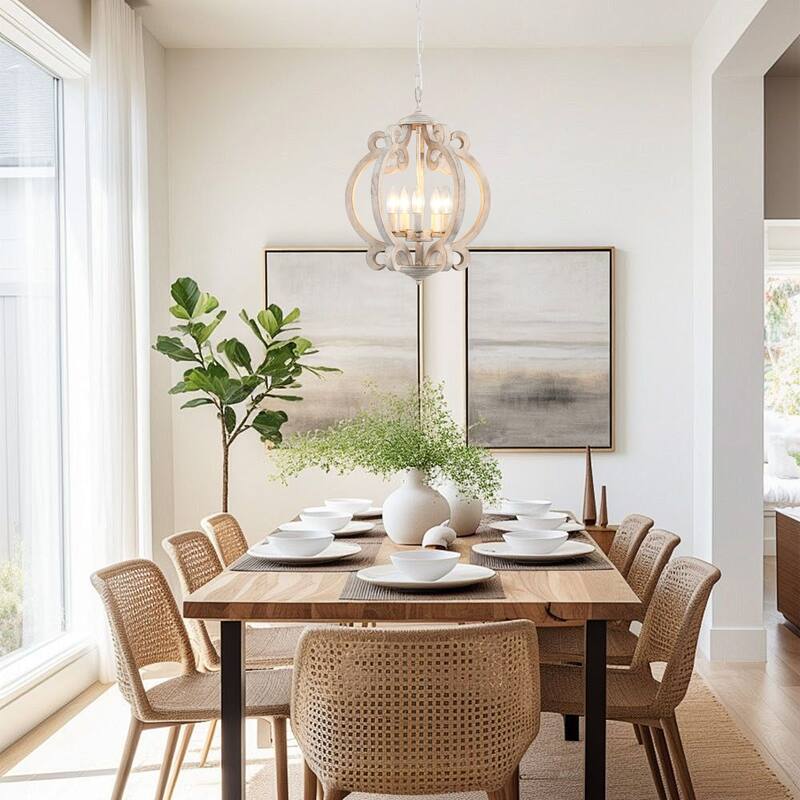 5-Light Candlestick Vintage Hanging Linear Chandelier Lighting for Kitchen Island