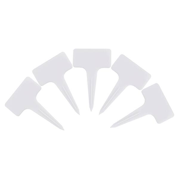 PVC Plant Label Stake T Type 6 x 3cm Water Resistant for Garden White