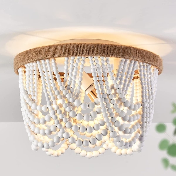 Wood bead flush mount on sale