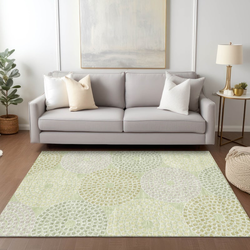 Machine Washable Indoor/ Outdoor Chantille Contemporary Geo Rug