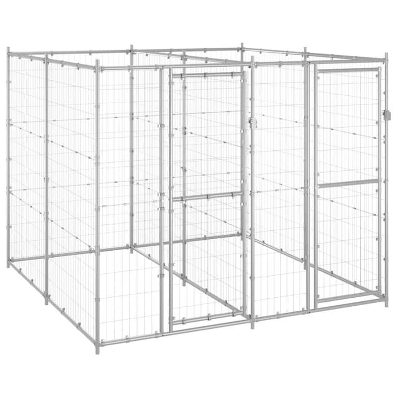 vidaXL Outdoor Dog Pen Pet Crate Kennel Cage Playpen House for Yard Steel