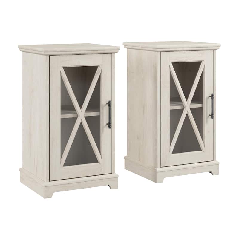 Lennox Farmhouse End Table with Storage - Set of 2 by Bush Furniture