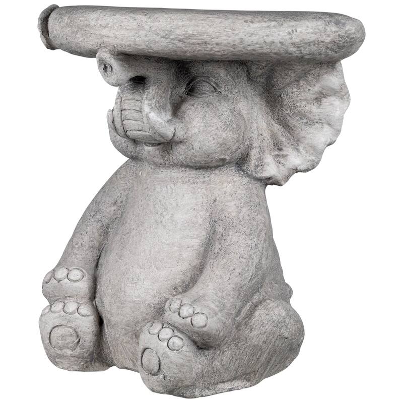 Elephant Outdoor Garden Plant Stand - 12.25" - Gray