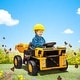 preview thumbnail 1 of 6, Ride-On Dump Truck with 12V Ride on Car with Electric Dump Bed, Music, lights, Motors - Electric Construction Truck Toy yellow