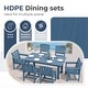 preview thumbnail 4 of 10, 7-Piece HDPE Outdoor Dining Set 66.9''L Table with 6 Chairs