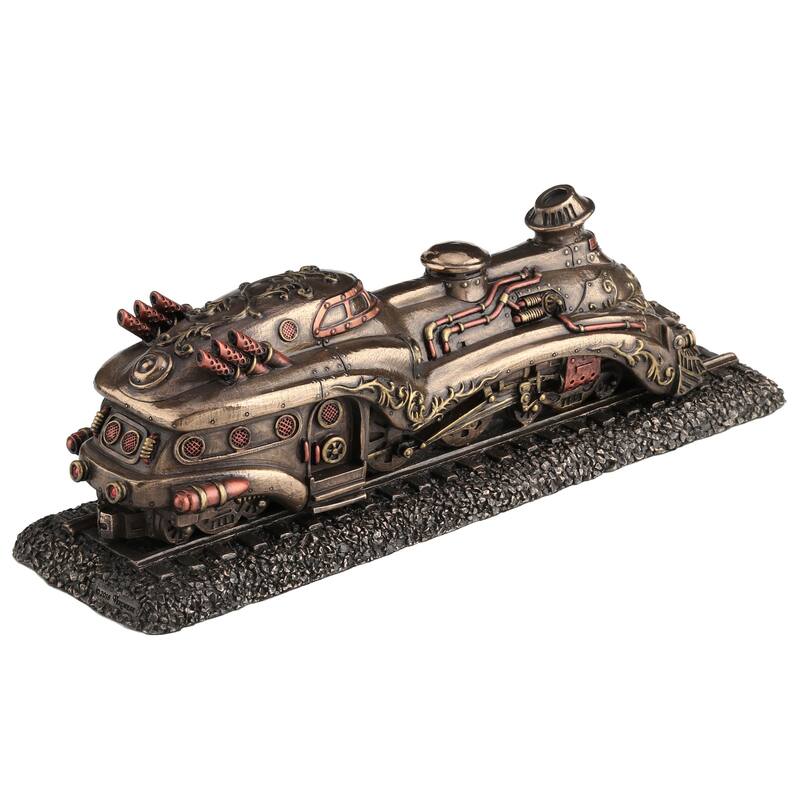 11.22" W STEAMPUNK TRAIN PIONEER ZEPHYR Cold Cast Bronze - 3.27"x11.22"x3.54"