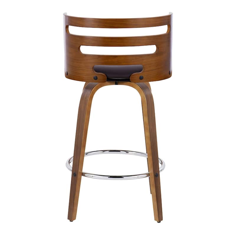 Carson Carrington Cranagh 26" Fixed-Height Counter Stool with Bent Wood Legs (Set of 2)