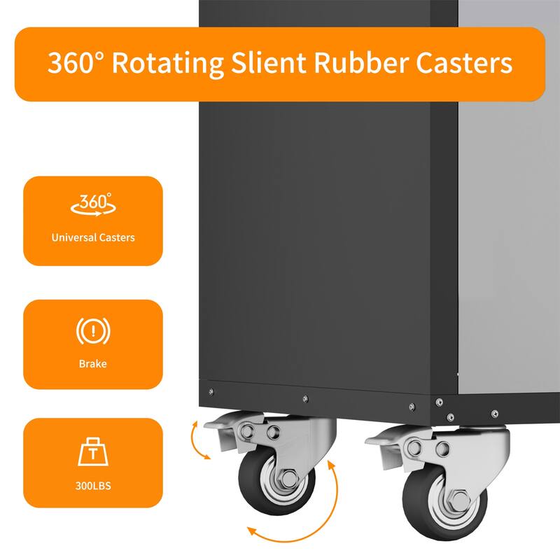 Metal Garage Cabinets, Rolling Tool Cart Boxes with Wheels