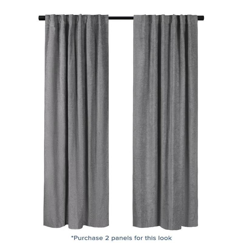 Chenille Solid Room Darkening Back Tab Single Curtain Panel
