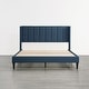 preview thumbnail 26 of 70, Spruce & Spring Eleanor Upholstered Platform Bed Frame with Vertical Stripe Headboard