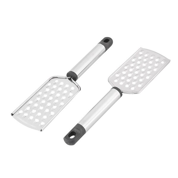 Kitchenware Stainless Steel Carrot Potato Shred Cheese Grater Silver Tone 2pcs