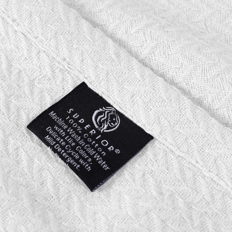 Superior Nobel Cotton Textured Chevron Lightweight Woven Blanket