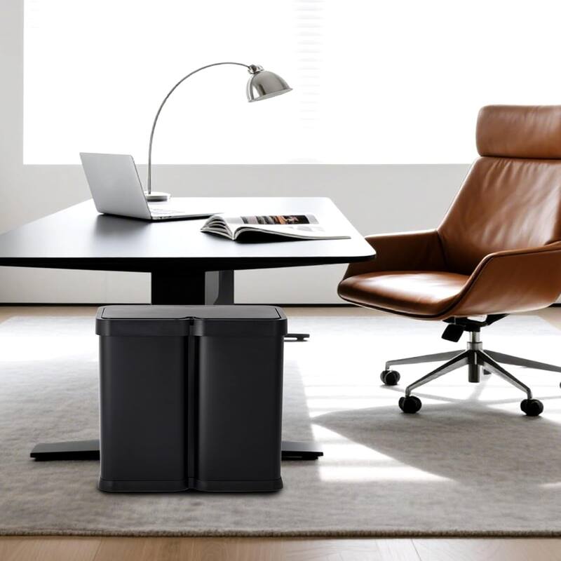 2x8 Gallon Sensor Trash Can with Dual Compartment Soft Lid and Recycling Bin Combo for Kitchen, Bathroom, Office