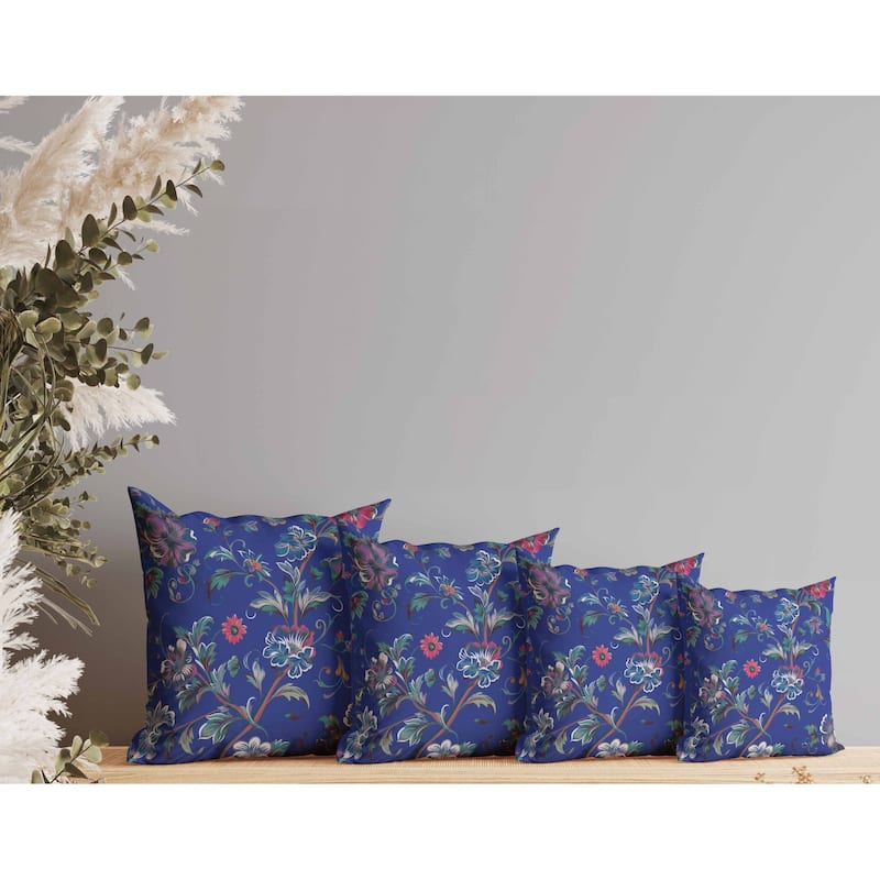 Nature's Palette Faux Suede Reversible Throw Pillow Blue and Pink