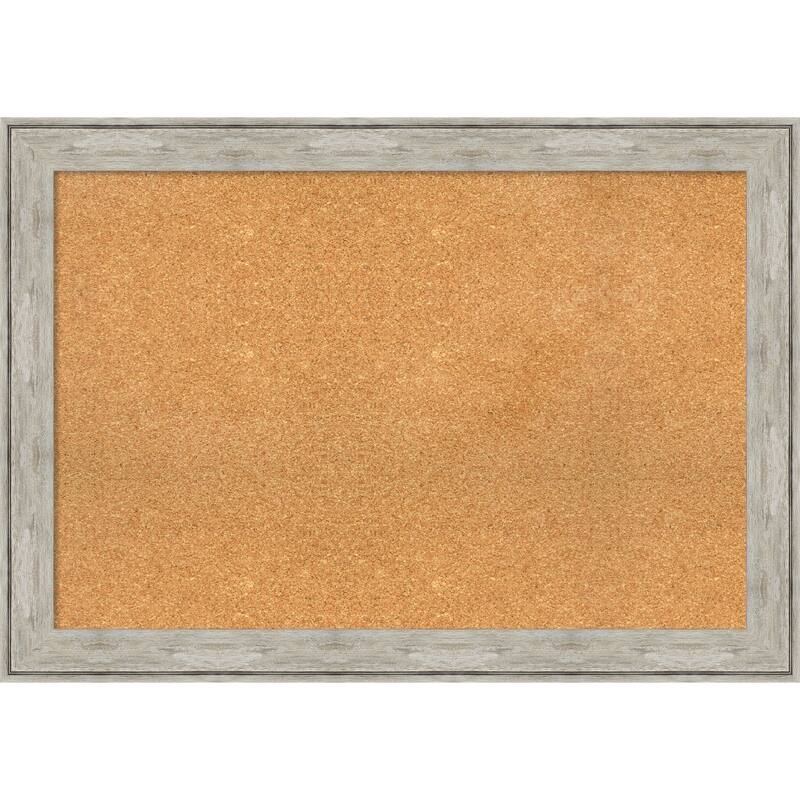 Crackled Metallic Framed Cork Bulletin Memo Board - 41-Inch x 29-Inch