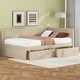 preview thumbnail 3 of 28, Beige Twin Wood Daybed with 2 Drawers, Guardrail, Vintage Style, No Box Spring