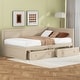 preview thumbnail 3 of 28, Twin Size Daybed with 2-Storage Drawers and Guardrail, Solid Pine Frame, No Box Spring Required, Beige Vintage Style for Bedroom