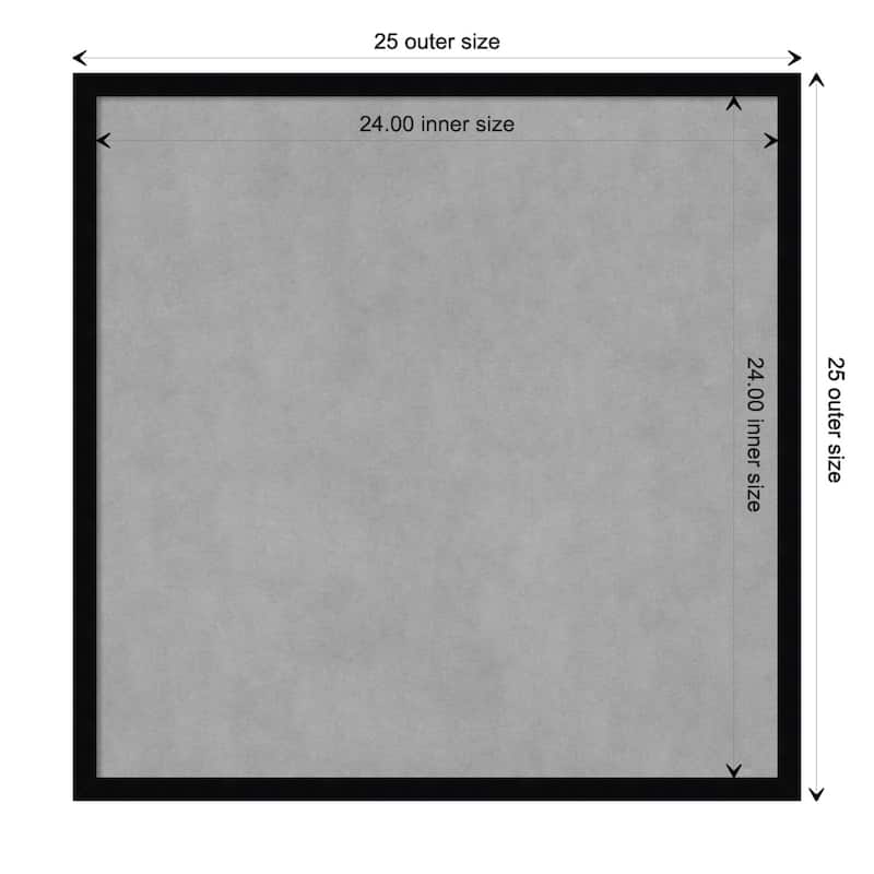 Amanti Art Svelte Noir Black Framed Magnetic Board - Board Size 24x24