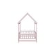 preview thumbnail 40 of 127, Wood Toddler House Bed with Roof Frame and Safety Guardrails Montessori Floor Bed without Slats No Door Houseshaped Platform Bed