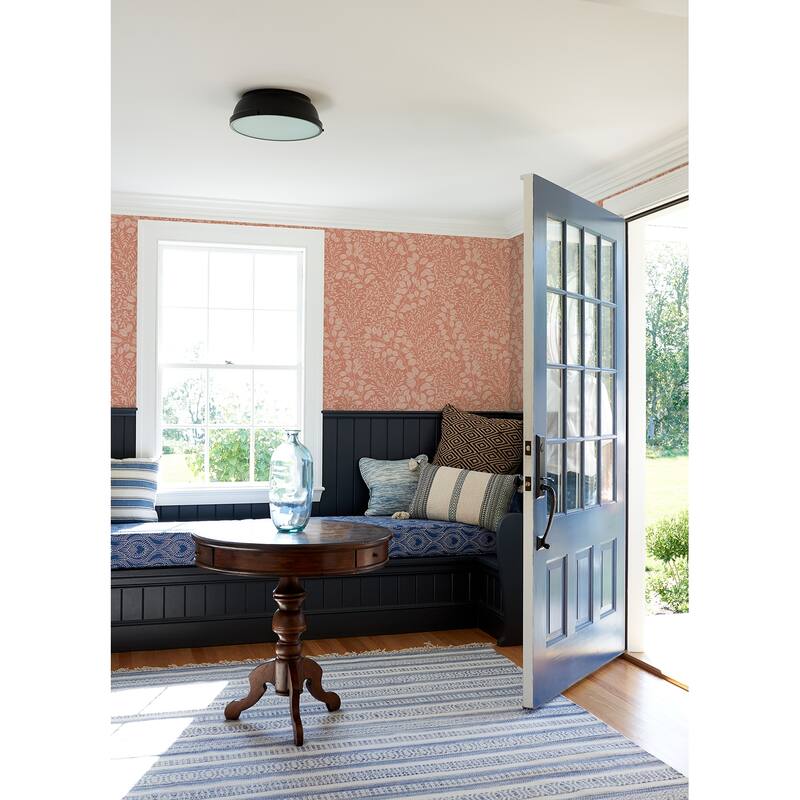 A-Street Prints Elin Coral Berry Botanical Wallpaper