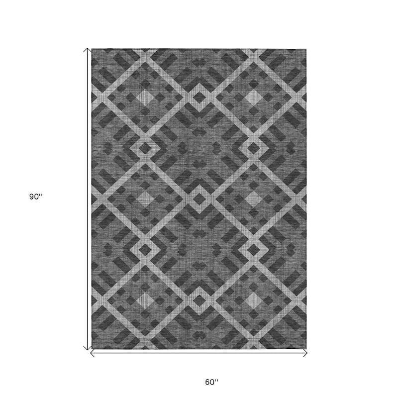 HomeRoots Geometric Transitional Rectangle Outdoor Rug