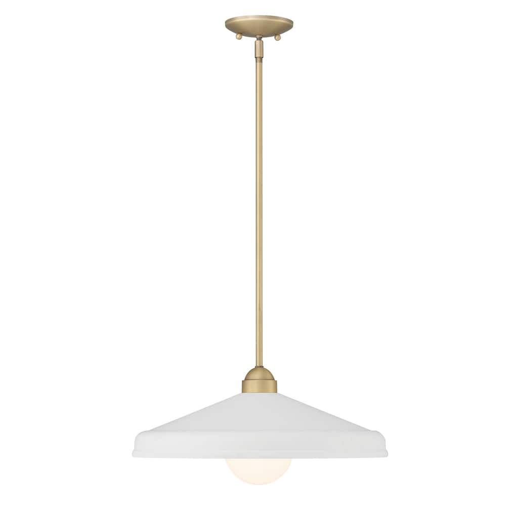 Lumanity Brooks Matte White 18" Adjustable Barn Light Pendant - 18'' D x 18'' W x 6'' H