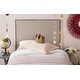 preview thumbnail 1 of 2, SAFAVIEH Sydney Taupe Linen Upholstered Headboard -Brass Nailhead (Twin)