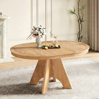 Extendable Dining Table for 4-6, 42" to 58" Rustic Farmhouse Table with ...