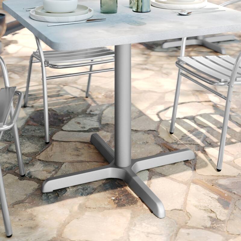 30" x 30" Restaurant Table X-Base with 3" Dia. Table Height Column - 30"D x 30"W x 28"H