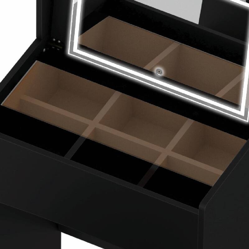 Dressing Table with LED Illuminated Mirror and Storage