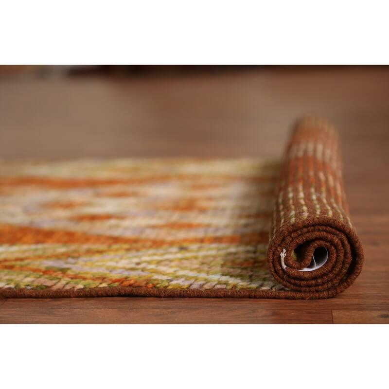 Geometric Moroccan Oriental Runner Rug Bedroom Handmade Wool Carpet - 2'10" x 9'7"