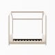 preview thumbnail 6 of 30, Semi-enclosed Low Profile Bed, Wood Playhouse Bed Frame with Velvet Strips Headboard and Footboard for Kids, Teens