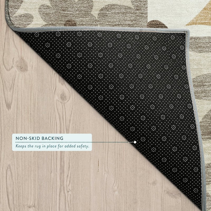 Machine Washable Indoor/ Outdoor Floral Krissy Chantille Rug