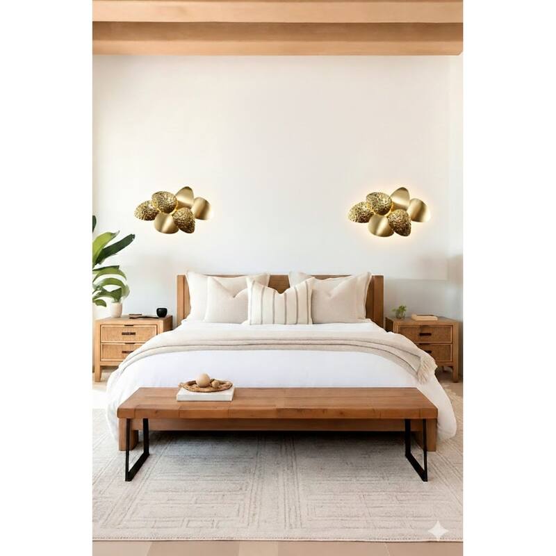 6 Light Gold Stainless Steel Petal LED Wall Sconce