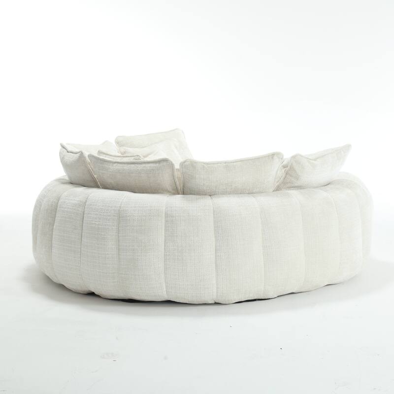 Comfortable Oversized Double Loaf High Back Round Sofa Bed with Armrests