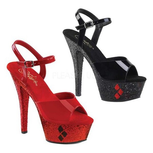 red glitter pleasers