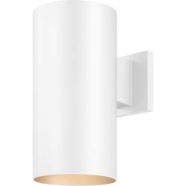 slide 1 of 4, Volume Lighting 1-Light White Aluminum LED Cylinder Sconce
