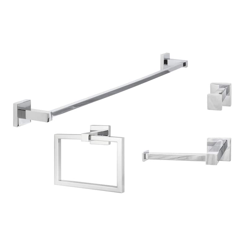 Sure-Loc VR-SET-PH1 Vlora 4 Piece Bathroom Package with 30" Towel Bar, - Polished Chrome