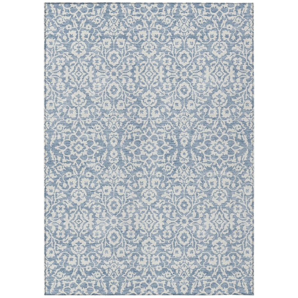 HomeRoots Damask Traditional Rectangle Outdoor Rug