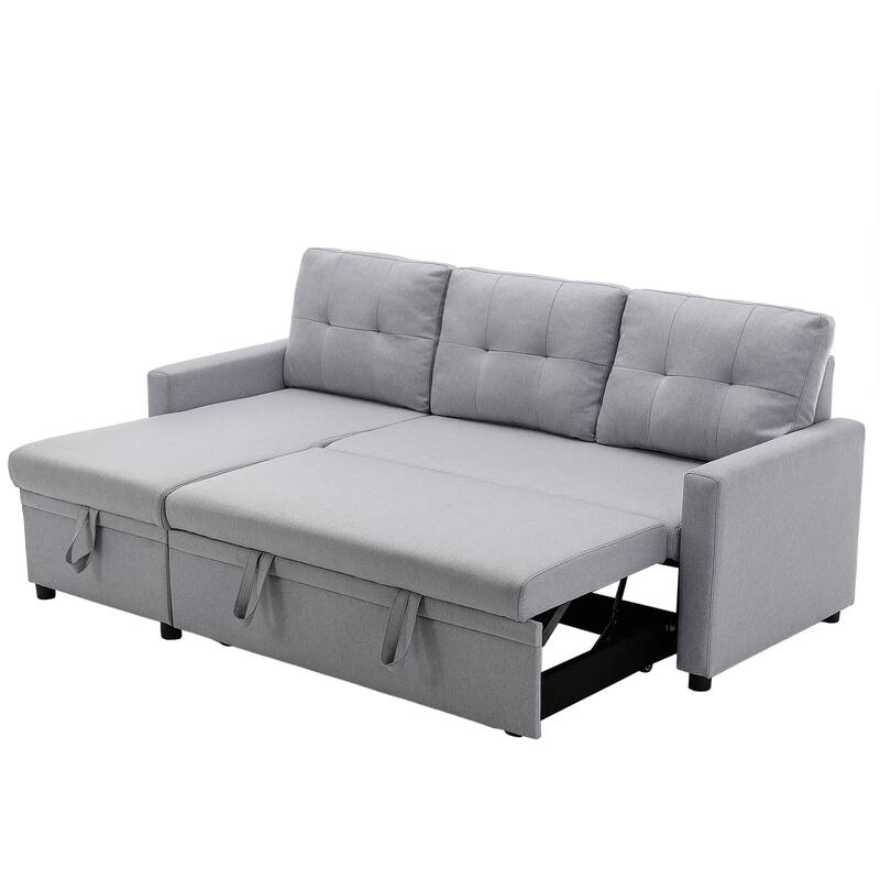 79" W L Shaped Reversible Convertible Pull Out Couch Bed Sleeper Sofa