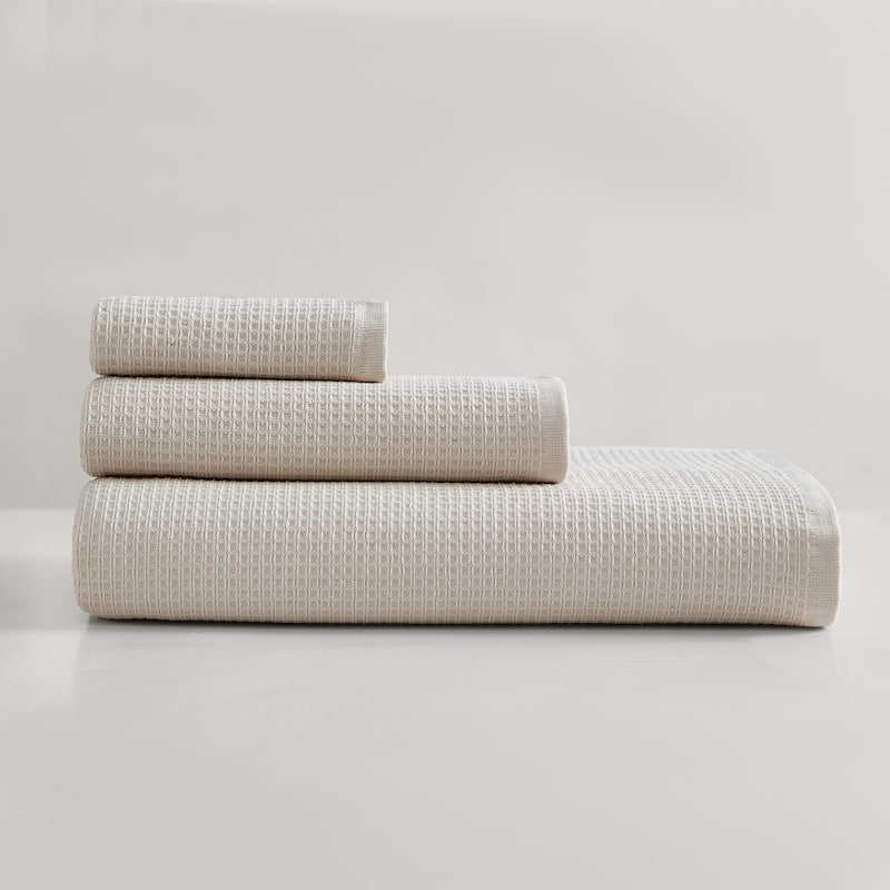 Calvin Klein Eternity Solid Cotton Towel Set - Beige - 3 Piece Set