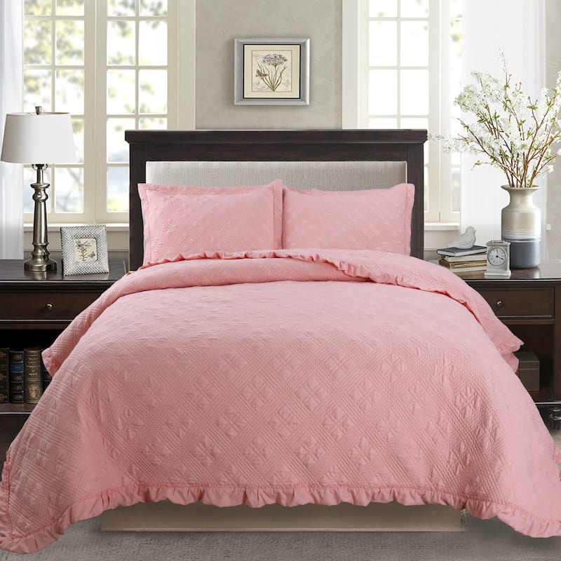 KASENTEX Soft Microfiber Quilt Set Machine Washable Bedspread All Season