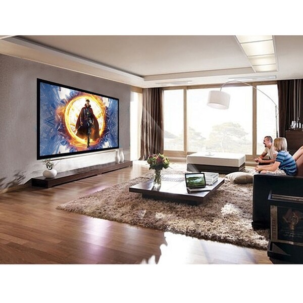 Costway 120 in Aluminum Fixed Frame 16:9 Projector Screen Velvet Matte - Overstock - 16594893