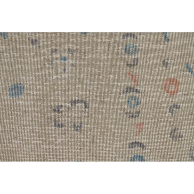 Distressed Floral Tabriz Persian Area Rug Hand-Knotted Wool Carpet - 9'5"x 10'10"