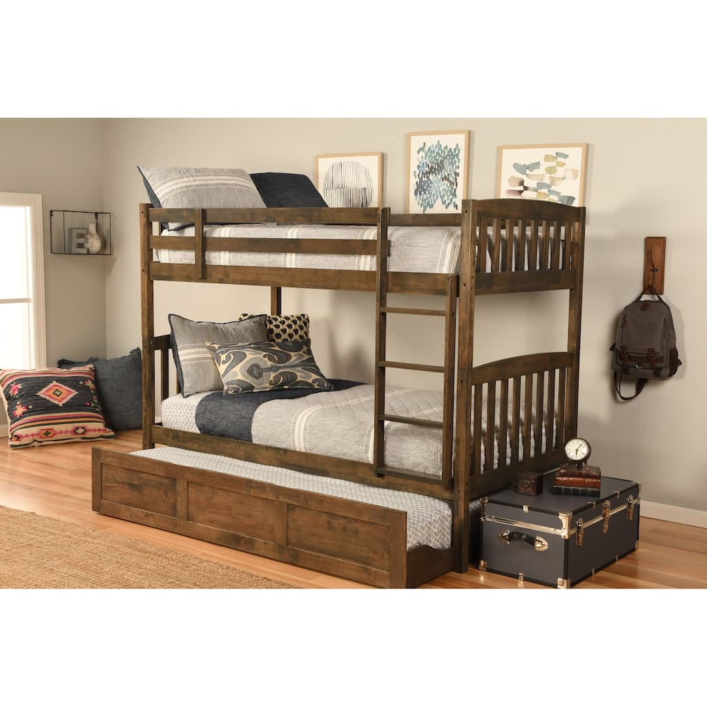 Somette Claire Twin Bunk Bed with Trundle Bed (Mattresses Not Included)
