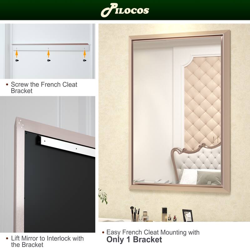 Bathroom Mirrors Wall Mounted Rectangle Vanity Cosmetic Makeup Mirror