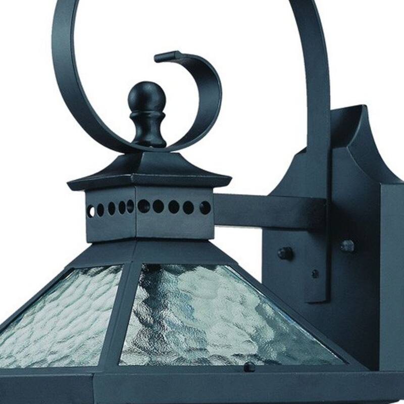 Glass Flush Mount Outdoor Wall Light with 3 LED Bulbs Dimmable - 11.50” x 9.75” x 21” (D x W x H)